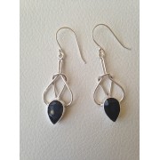 691 boucles d'oreilles d'onyx, argent sterling